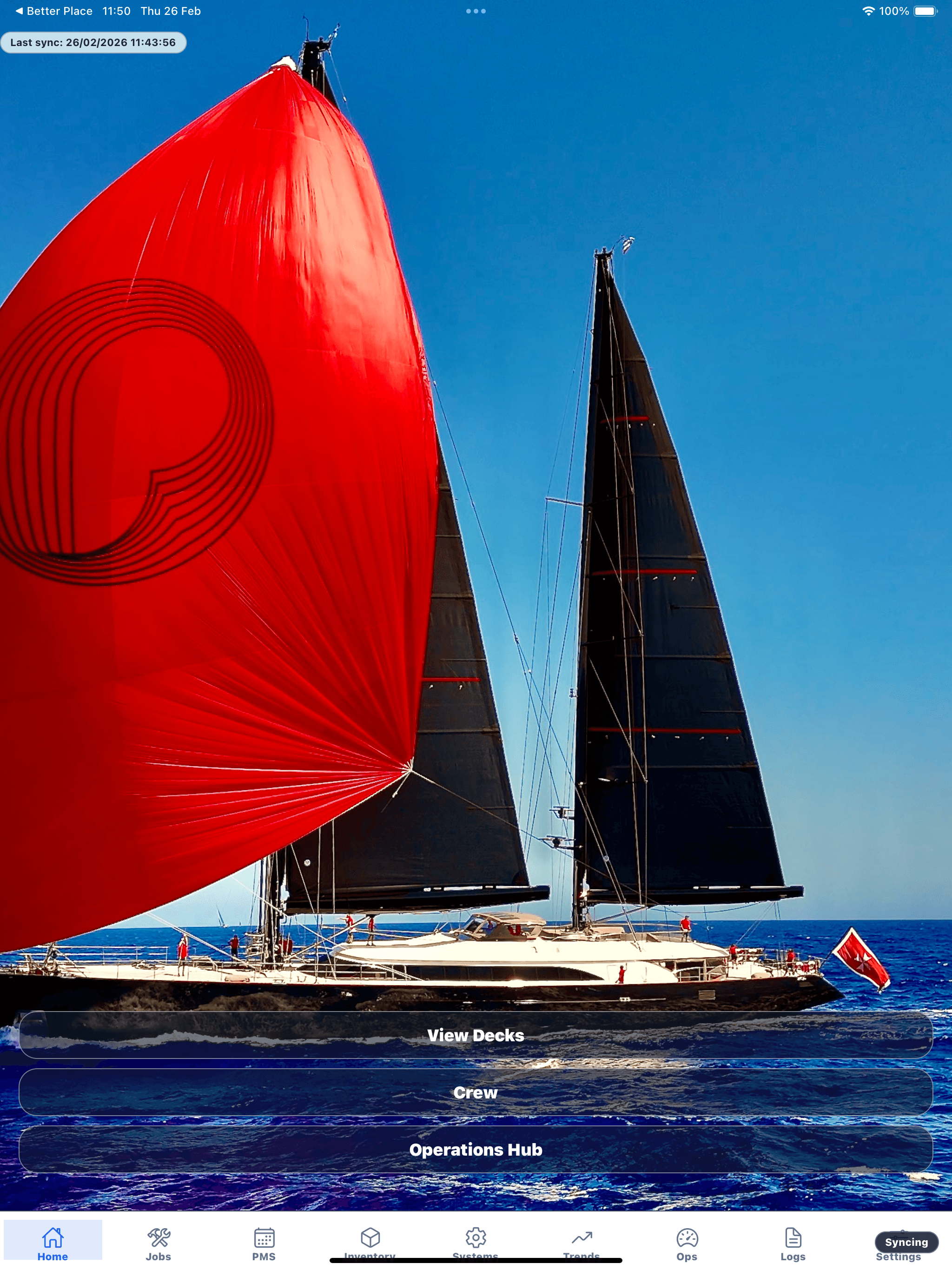 Better Place home dashboard