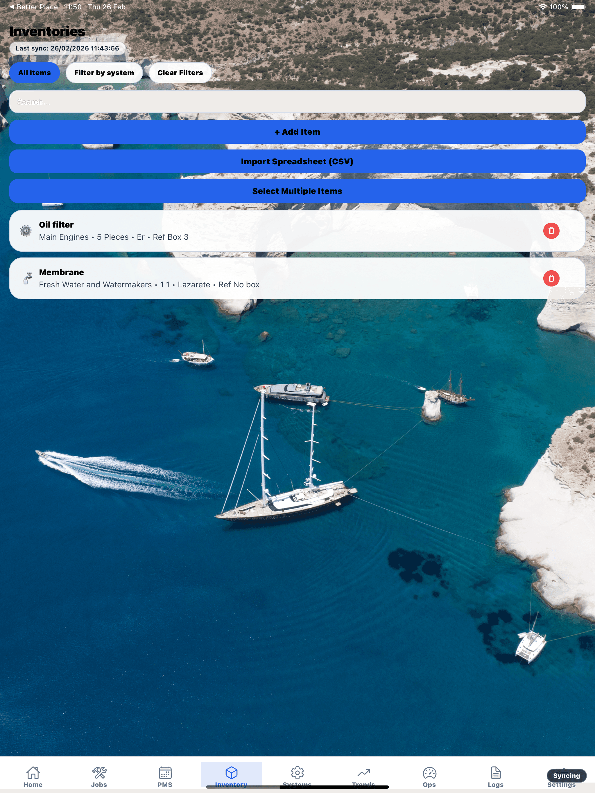 Better Place inventory screenshot