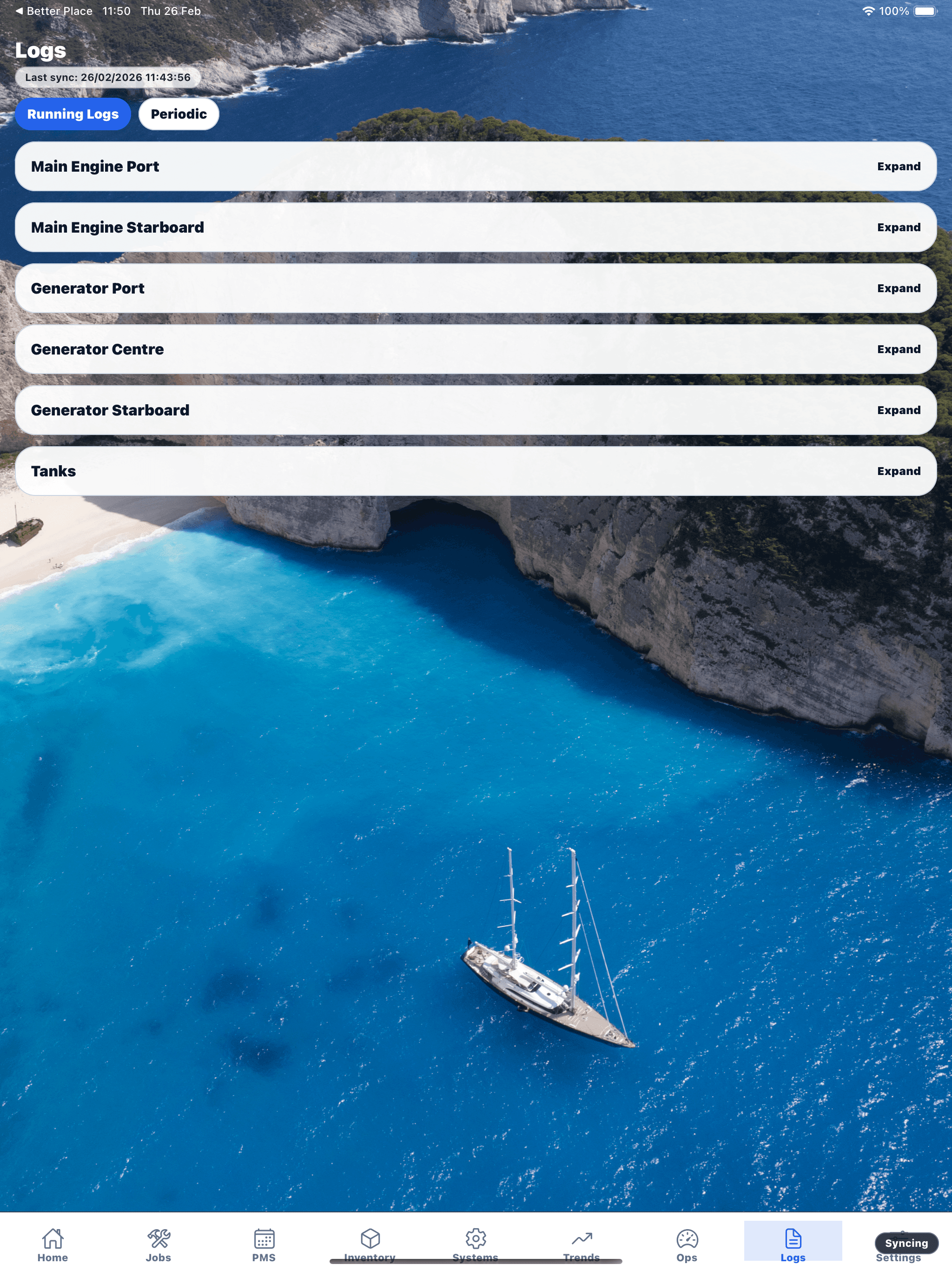 Logs and reporting screenshot
