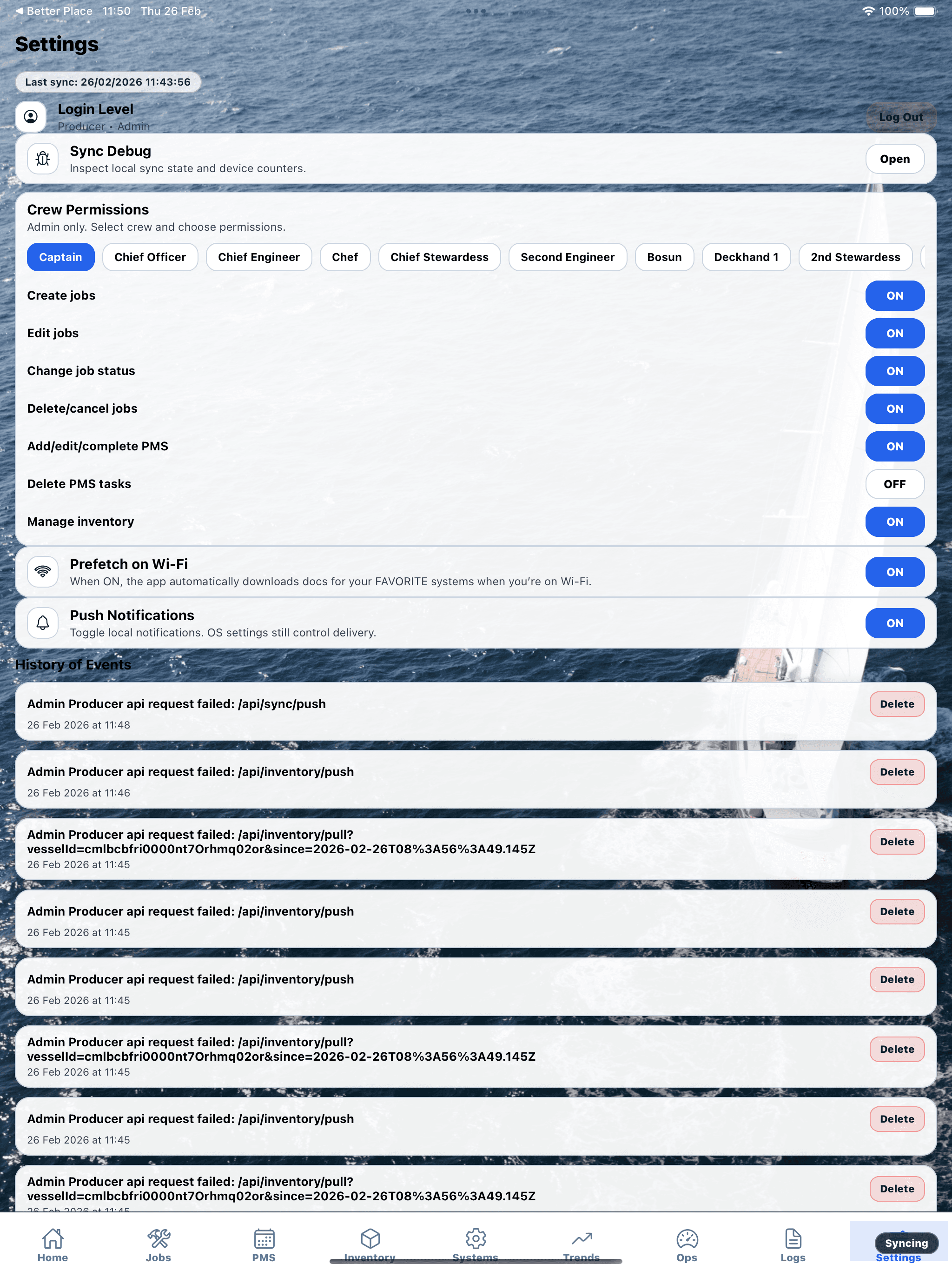 Better Place settings screenshot